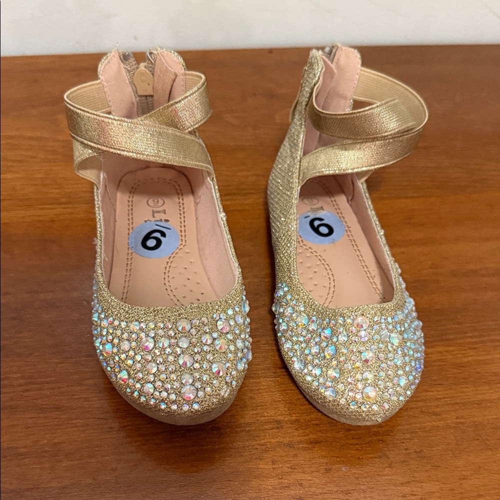 Gold Glitter Kids Shoes